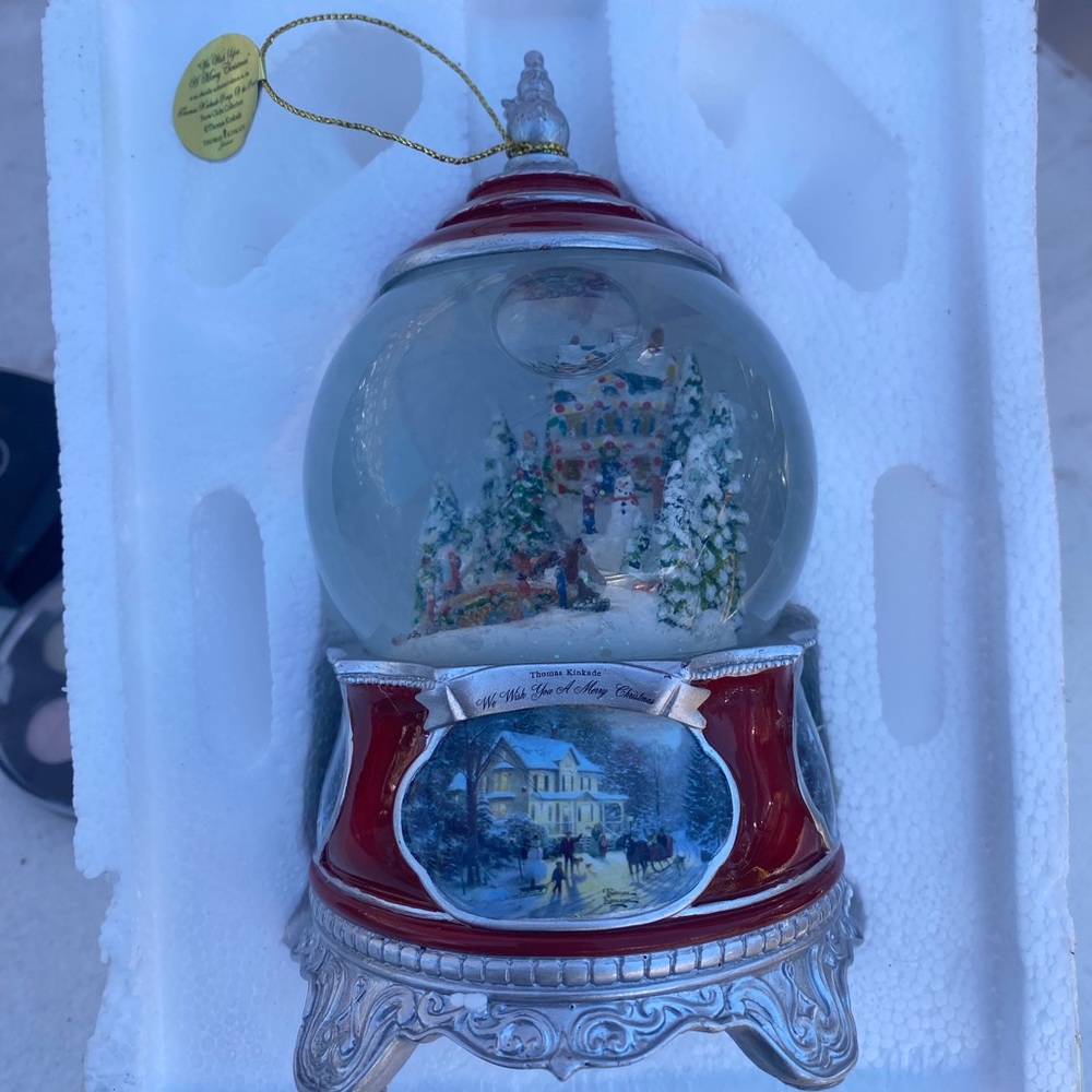 The Bradford Exchange Red and Silver Holiday Snow Globe